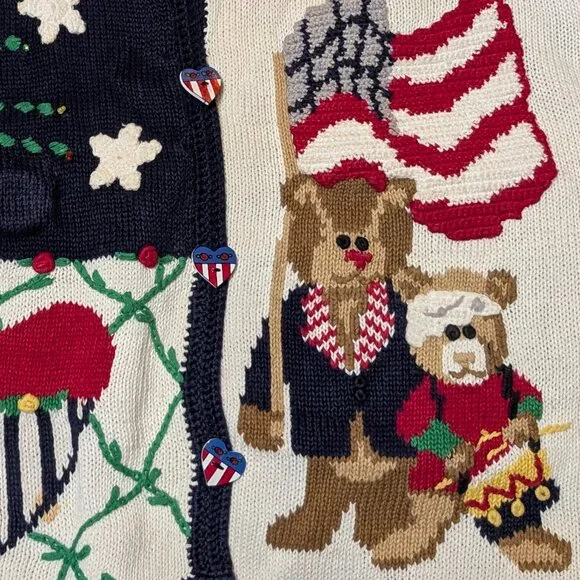 1995 Vintage Eagles Eye July 4th Collectibles Sweater - Picture 3 of 5